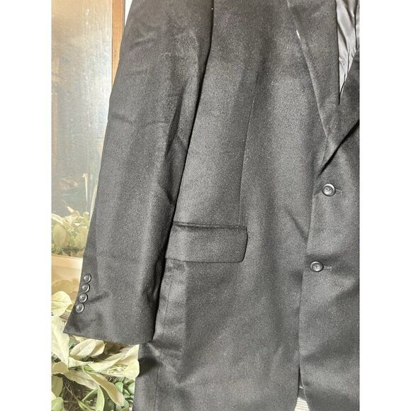 Jos A Bank Jacket XL Black 100% Cashmere Flannel Soft Blazer Sport Coat 44L - Picture 2 of 10